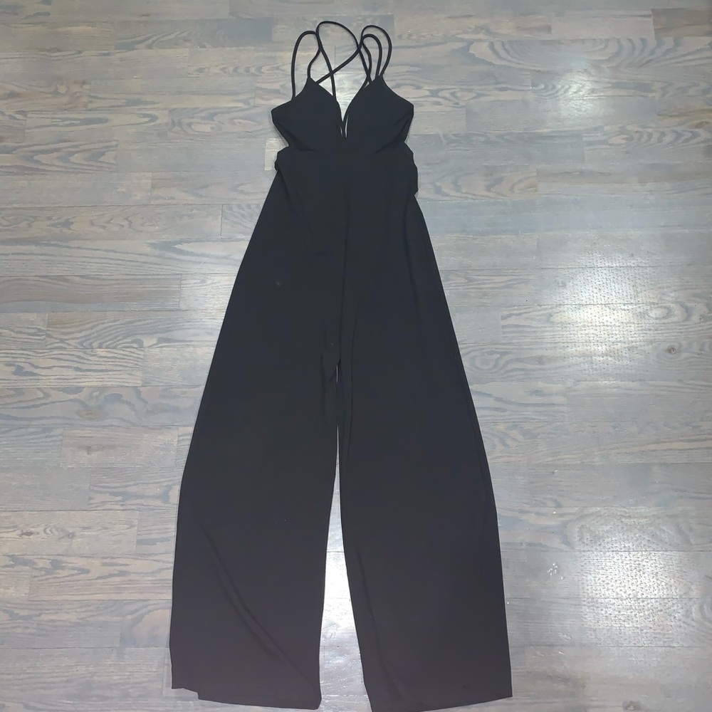 Black Tobi Long Pants Tank Top Strappy Jumpsuit